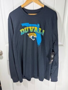 Jacksonville Jaguars Duval Long Sleeve T Shirt Mens XL NWT 47 Brand NFL Black